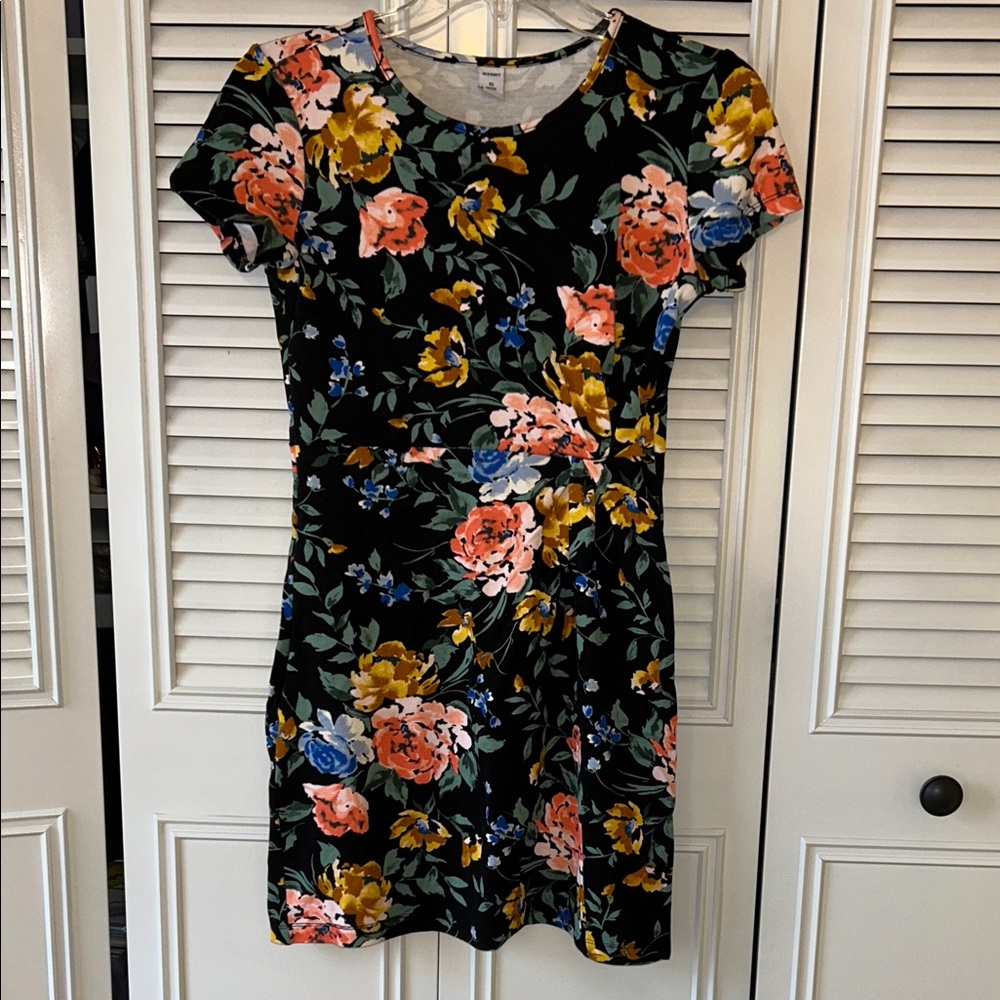 Old Navy Black Floral Mini Dress